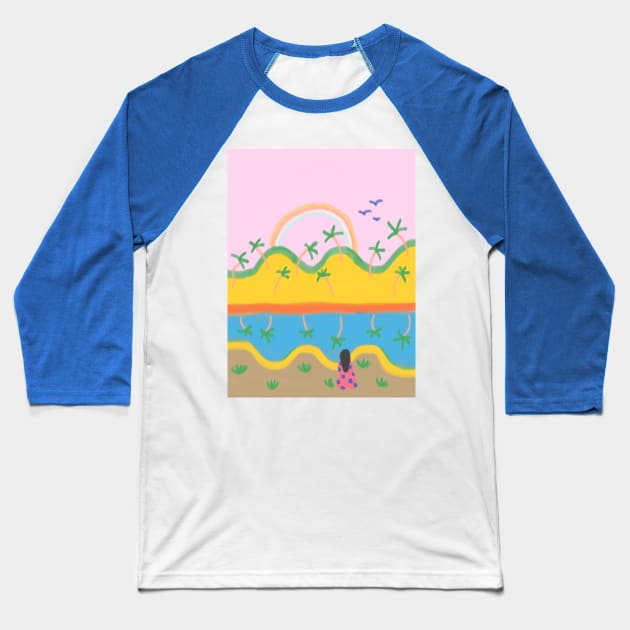 Oasis Rainbow Baseball T-Shirt by mariacaballer
